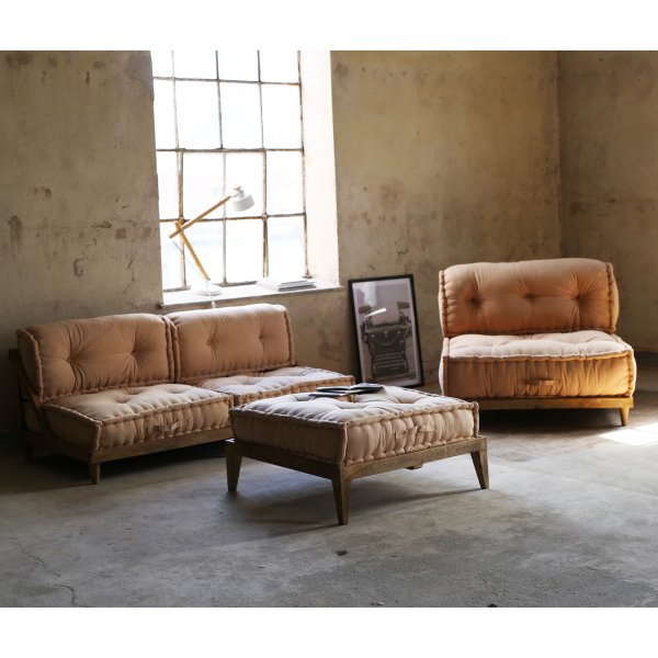 Heriya fotpall ljusrosa canvas