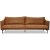 Harpan 3-sits soffa i cognac Ecoläder + Möbelvårdskit för textilier