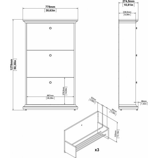 Meuble  chaussures Paris - Blanc