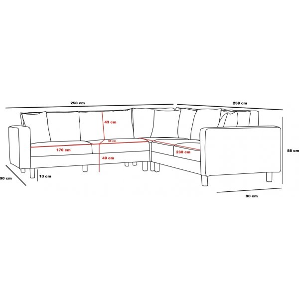 Canapé d'angle Berlin - Anthracite/or Canapé d'angle Berlin - Anthracite/or