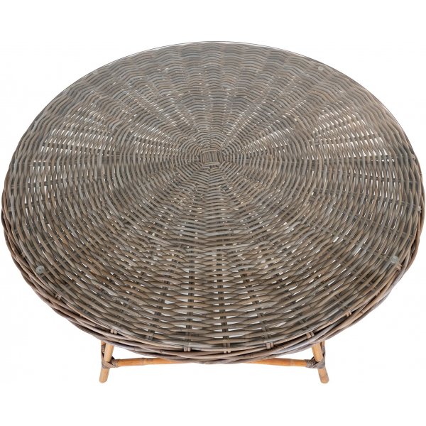 Larisa buiten eettafel 120 cm - Kubus rotan/Grijs