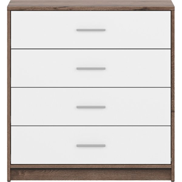 Nepo Plus ladekast - Donker eiken/wit Nepo Plus ladekast - Donker eiken/wit