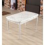 Table  manger Trend 132-170 x 76,5 cm - Blanc/gris