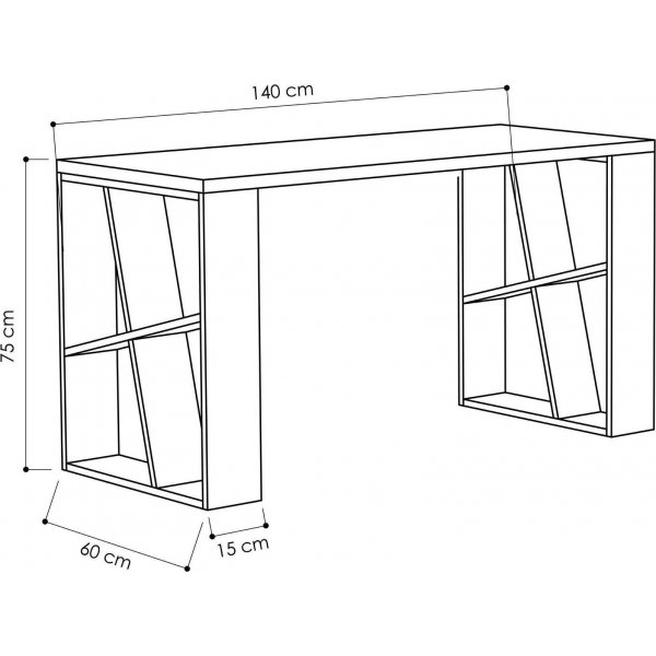 Bureau Honey 140x60 cm - Blanc/anthracite Bureau Honey 140x60 cm - Blanc/anthracite
