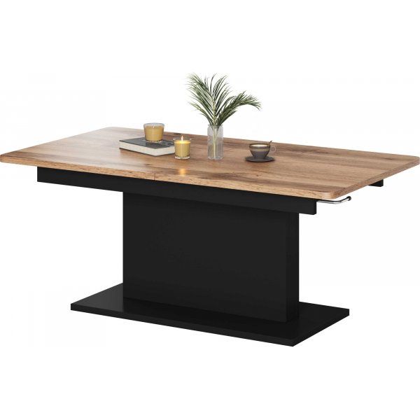 Table basse extensible Cense 70x126-167 cm - Noir / Bois Table basse extensible Cense 70x126-167 cm - Noir / Bois