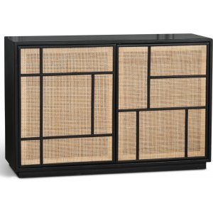 Stockholm skänk med rottingdörrar - 120 cm bred + Möbeltassar Stockholm skänk med rottingdörrar - 120 cm bred + Möbeltassar