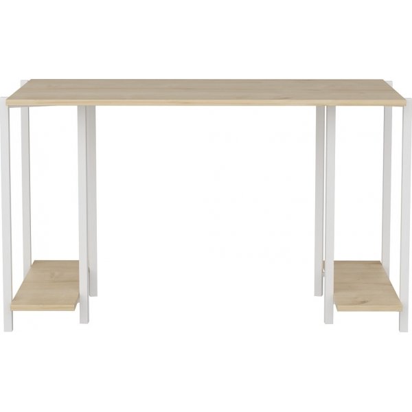 Academy skrivbord 125,2 x 60 cm - Vit/ek