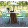 Matgrupp Salt teak: Teakbord runt 120 cm inklusive 4 st Bally stolar