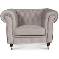 Chesterfield Sheffield Fåtölj - Beige sammet Chesterfield Sheffield Fåtölj - Beige sammet