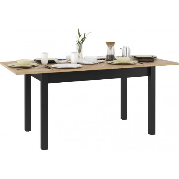 Quant eettafel 146-186 x 84 cm - Ambachtelijk eiken/zwart