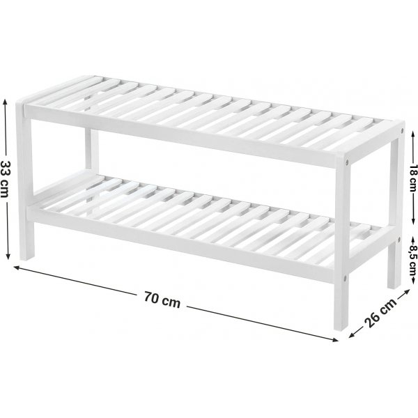Étagère à chaussures Japonica 70 x 33 cm - Blanc Étagère à chaussures Japonica 70 x 33 cm - Blanc