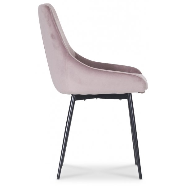 Groupe de salle à manger Plaza, table en marbre avec 4 chaises en velours Théo - Rose/Blanc/Noir Groupe de salle à manger Plaza, table en marbre avec 4 chaises en velours Théo - Rose/Blanc/Noir