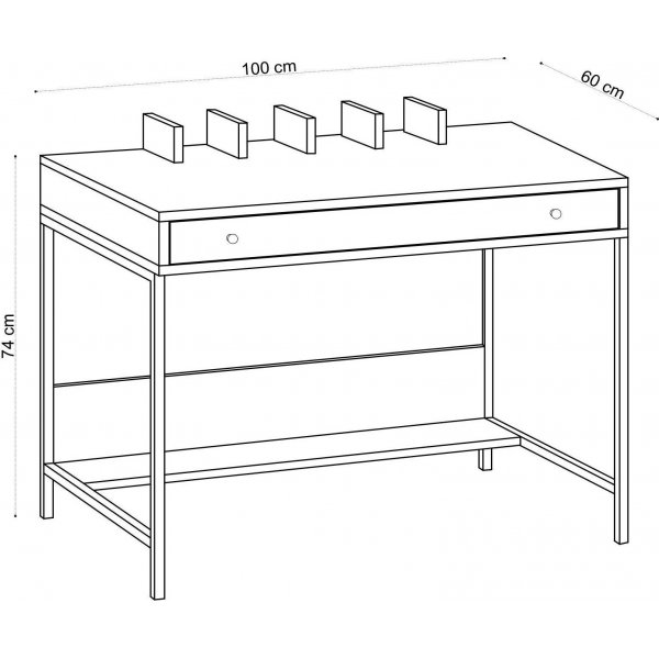 Rex skrivbord 100x60 cm - Ek