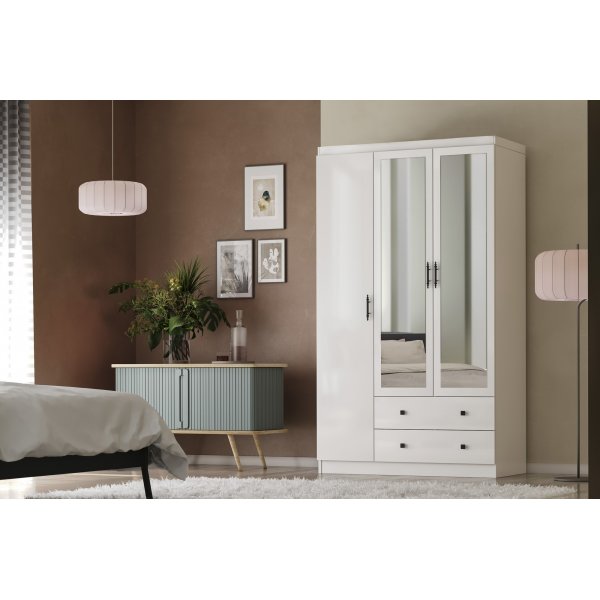 Lavinia garderob 105 x 50 x 210 cm - Vit Lavinia garderob 105 x 50 x 210 cm - Vit