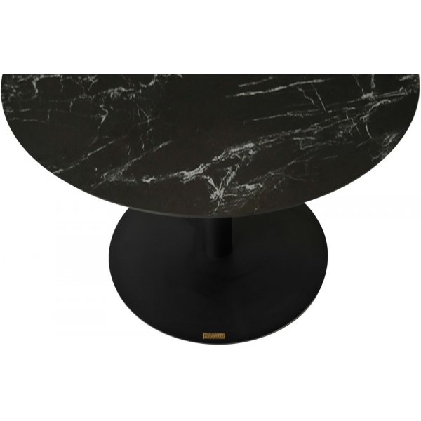 Table d'appoint Pandora 60 x 60 cm - Cramique noire/imitation marbre