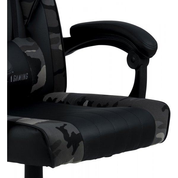 Chaise de bureau / chaise de jeu Canyon - PU noir/gris