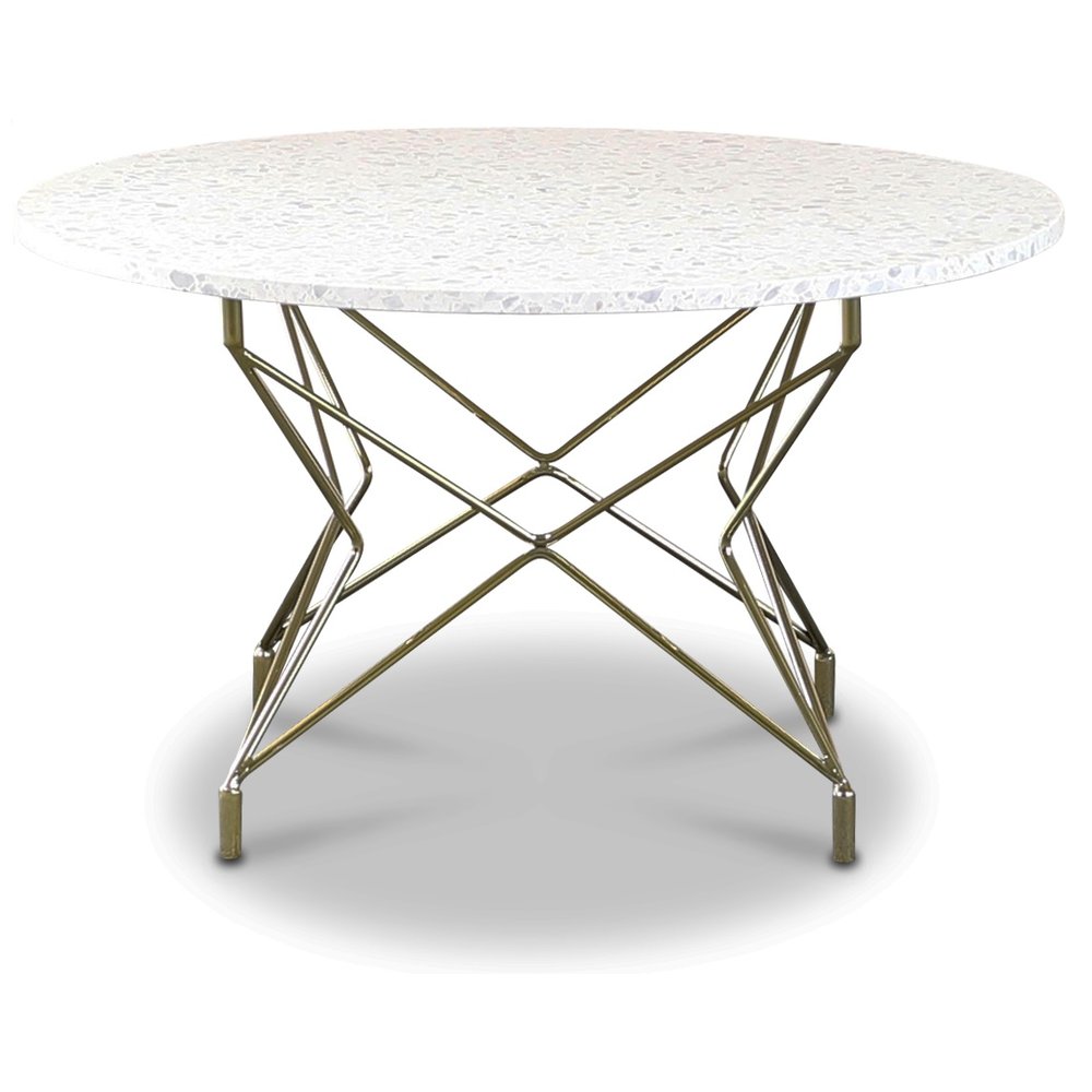 Terrazzo runt soffbord Ø 80 cm Bianco Terrazzo & underrede Terrazzo runt soffbord Ø 80 cm Bianco Terrazzo & underrede