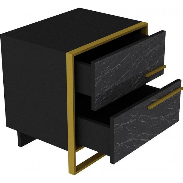 Polka nachtkastje - Goud/zwart