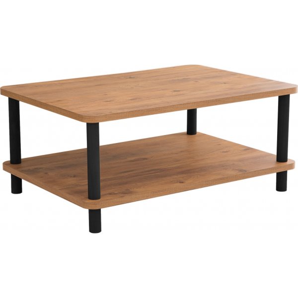 Roga soffbord 100 x 70 cm - Svart/furu