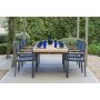 1 Lifestyle Garden outdoor groep Amber met tafel 220 cm en 6 stapelbare stoelen - Teak / Aluminium