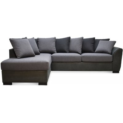 Delux soffa med ppet avslut vnster - Gr/Antracit/Vintage