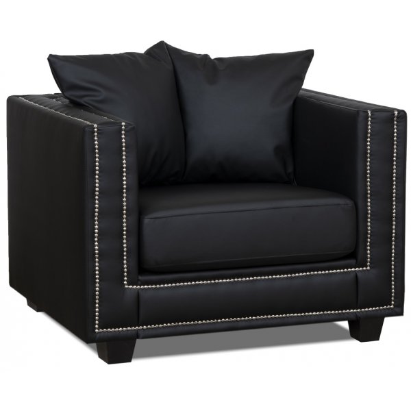 Tempel ftlj med nitar - Svart PU