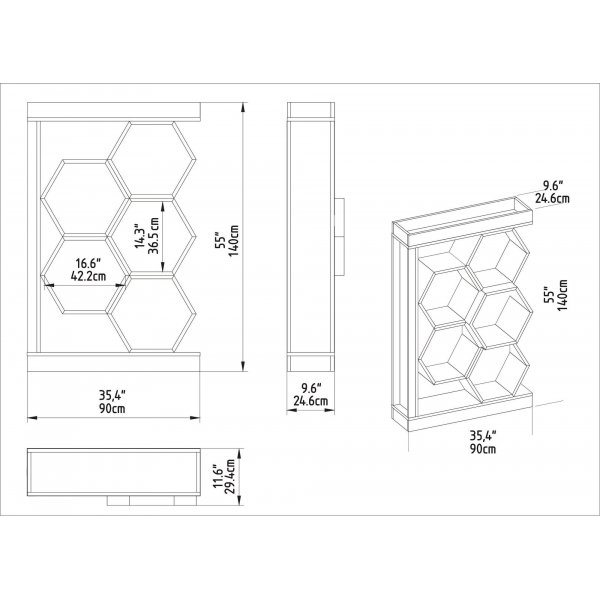 Bibliothèque Artemis - Blanc/noyer Bibliothèque Artemis - Blanc/noyer