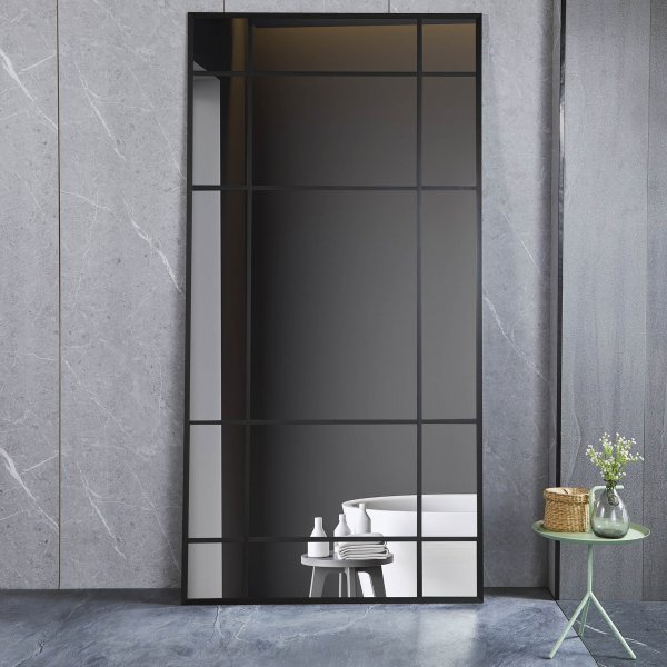 Helkroppsspegel 90 × 180 cm Spröjsad - Svart ram Helkroppsspegel 90 × 180 cm Spröjsad - Svart ram