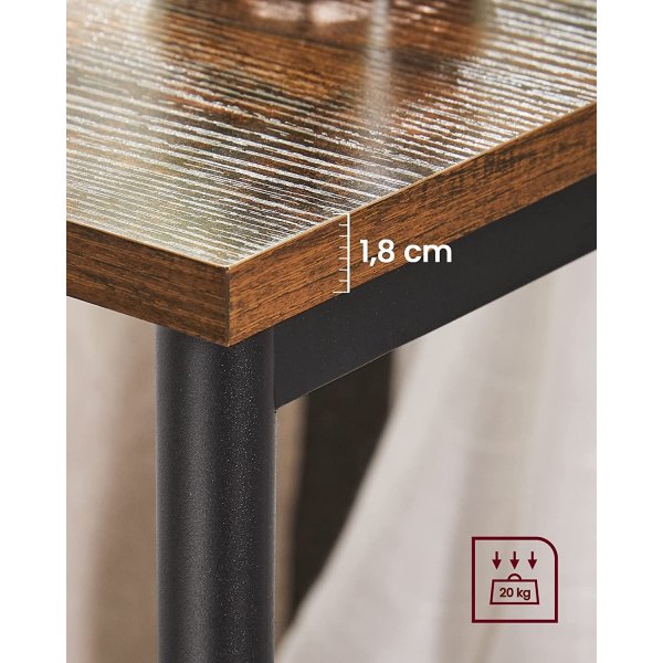 Evy bijzettafel 34 x 30 cm - Bruin/zwart