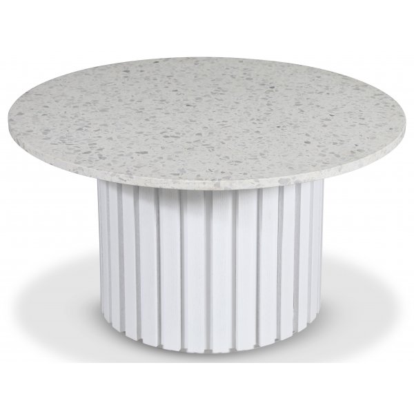 Sumo Soffbord �85 - Vitbetsad ek / Terrazzo Bianco