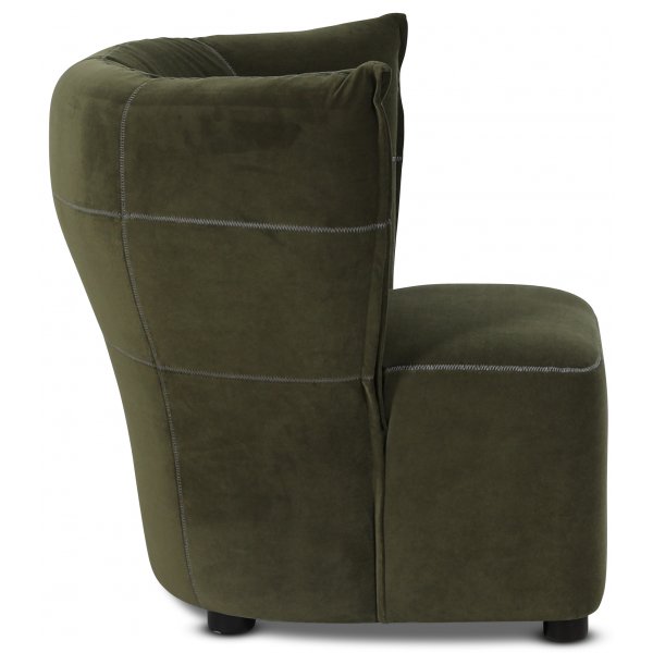 Mullsj ftlj i grnt tyg + Textilrengring fr mbler