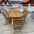 Kundbild Teakstol med armstöd - Saltö: Bra stolar till ett bra pris