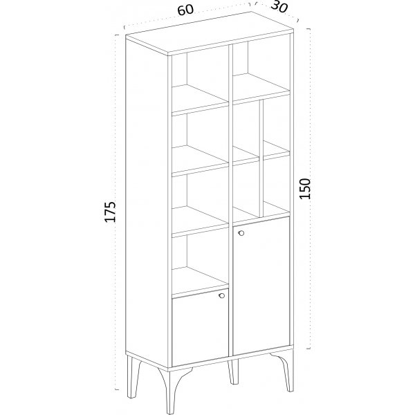 Castor bokhylla - Safir ek