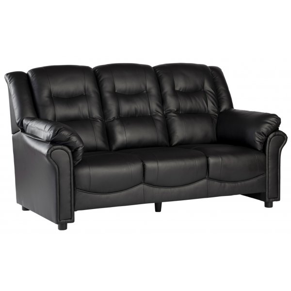 Vera 3-sits soffa i svart PU + Mbelvrd Lderrengring