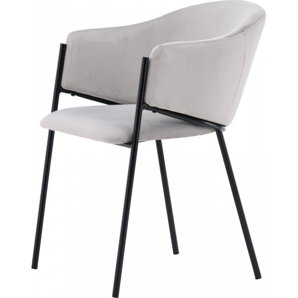 Chaise de salle à manger Evelina - Velours gris Chaise de salle à manger Evelina - Velours gris