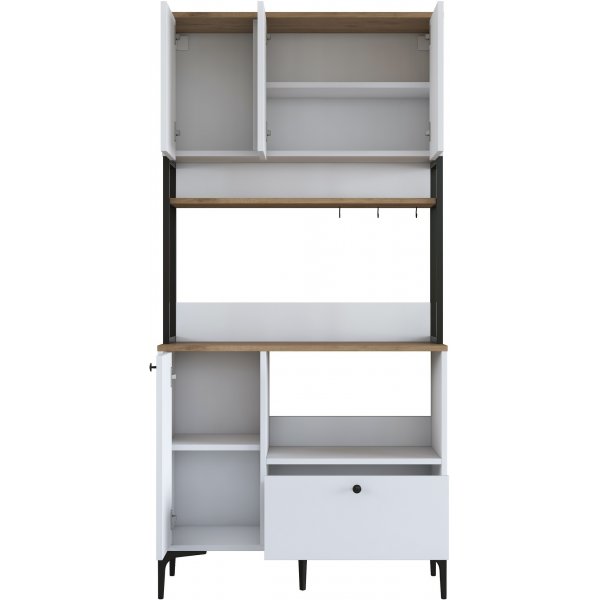 Meuble de cuisine Jericho 159 - Blanc/noyer Meuble de cuisine Jericho 159 - Blanc/noyer