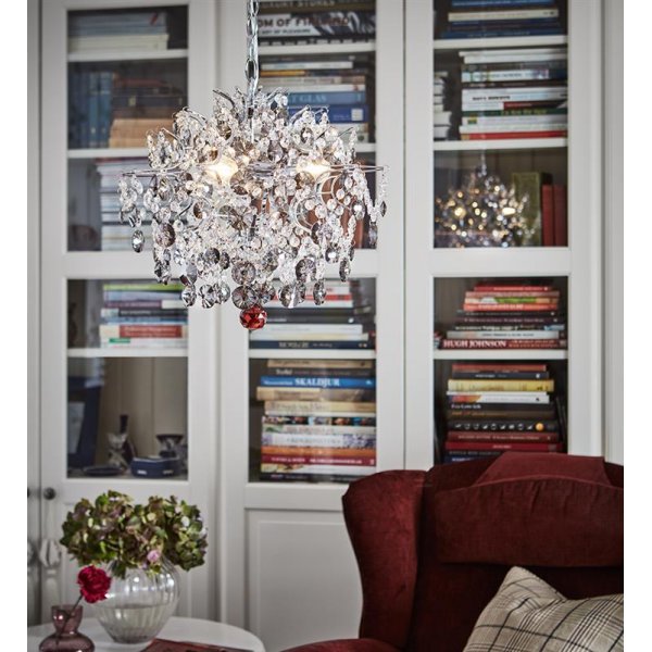 Hidden Gem kristal krona 40 cm - Krom/klar/rökfärg Hidden Gem kristal krona 40 cm - Krom/klar/rökfärg