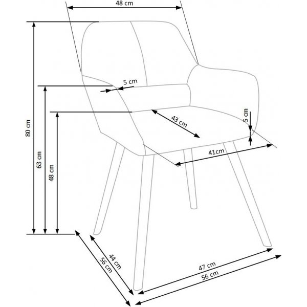 Chaise de salle à manger Cash - Gris Chaise de salle à manger Cash - Gris