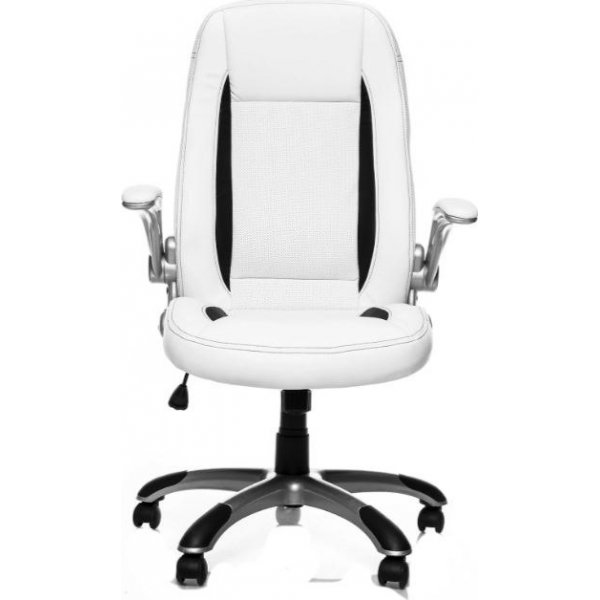 Chaise de bureau Danica en cuir artificiel blanc