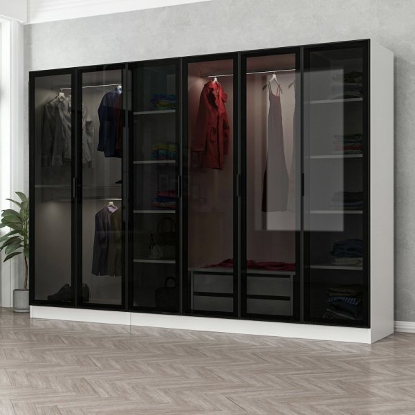 Armoire Cavolo 270 cm, variante A - Blanc