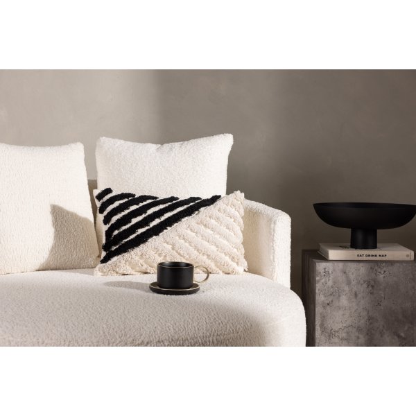 Zara kussenhoes 50 x 30 cm - Zwart/wit