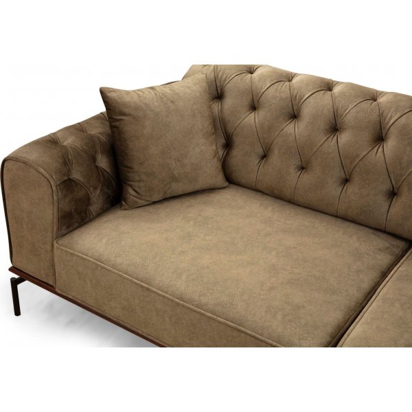 Siesta Capitone 3-sits soffa - Brun Siesta Capitone 3-sits soffa - Brun