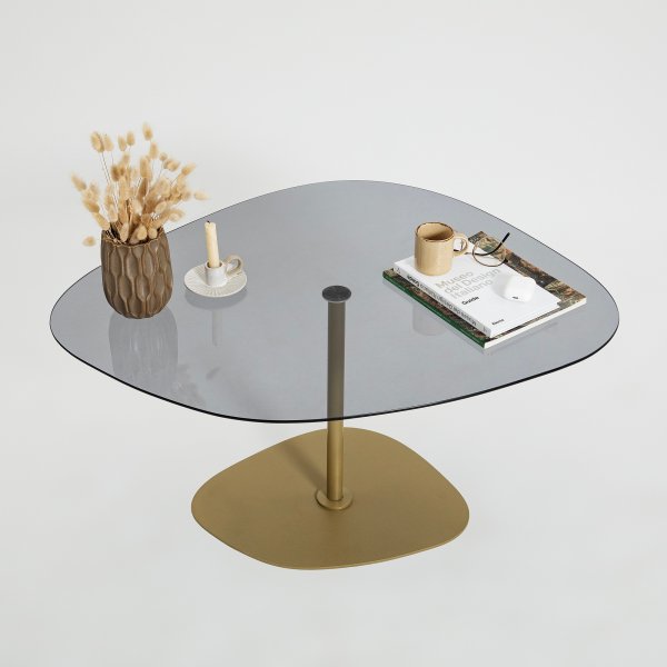 Soho soffbord 85 x 67 cm - Mörkgrå/guld Soho soffbord 85 x 67 cm - Mörkgrå/guld