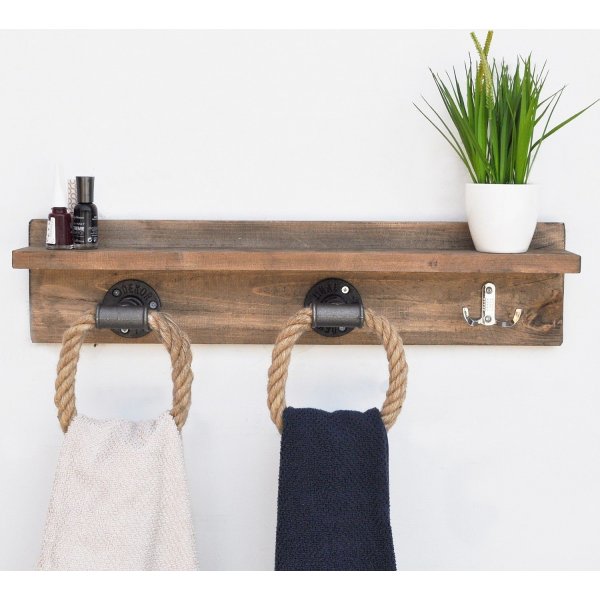 Berken wandplank - Walnoot