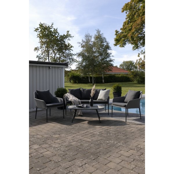 Groupe de canapés Spoga - Noir/Gris Groupe de canapés Spoga - Noir/Gris