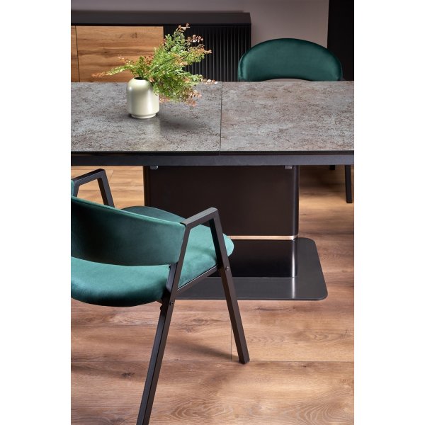 Table à manger Martin 160-200 x 90 cm - Gris foncé/noir Table à manger Martin 160-200 x 90 cm - Gris foncé/noir