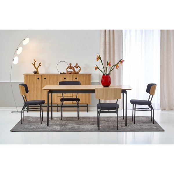 Table  manger Giga 170-250 cm - Chne/noir