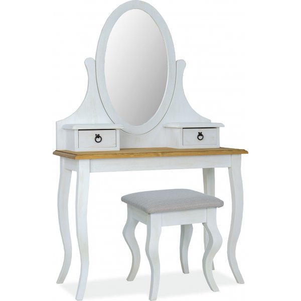 Vimle sminkbord 100 x 45 cm - Vit/brun