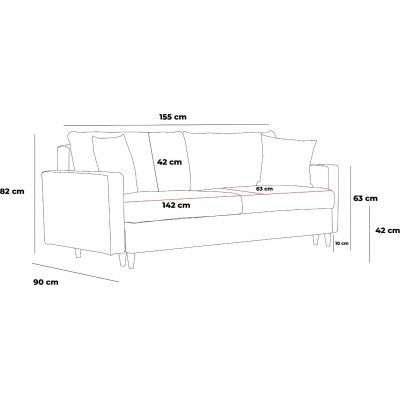 Eca 2-sits soffa - Gr