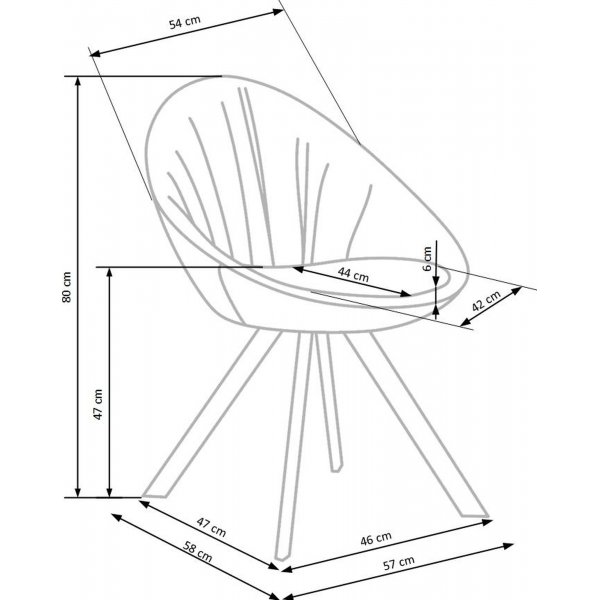 Chaise de salle  manger Cadeira 358 - Gris